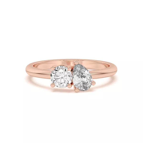 Toi et Moi Round and Pear Lab Ring (1.00 cttw)
