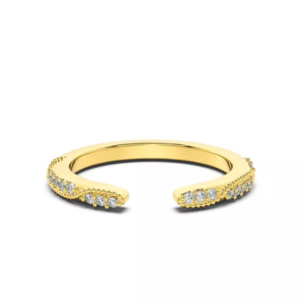 Perla Beaded Pavé Lab Diamond Open Band