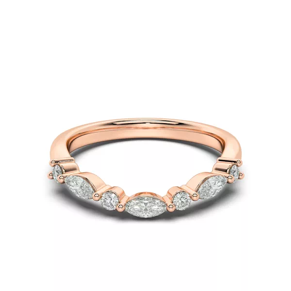 Neria Mixed-Shape Curved Band