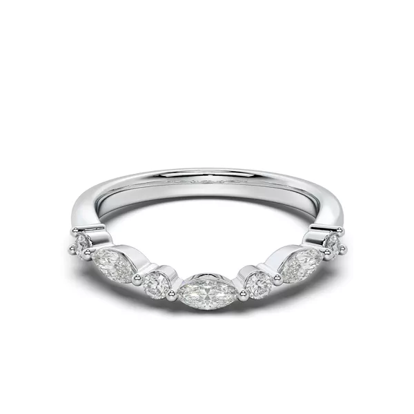 Neria Mixed-Shape Lab Diamond Curved Band