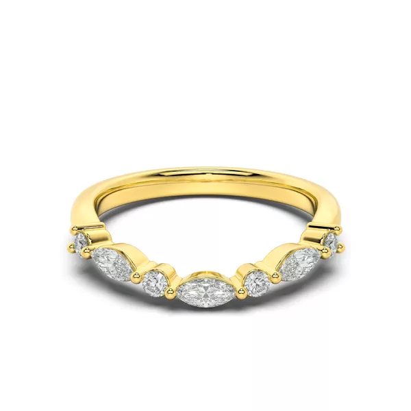 Neria Mixed-Shape Curved Band