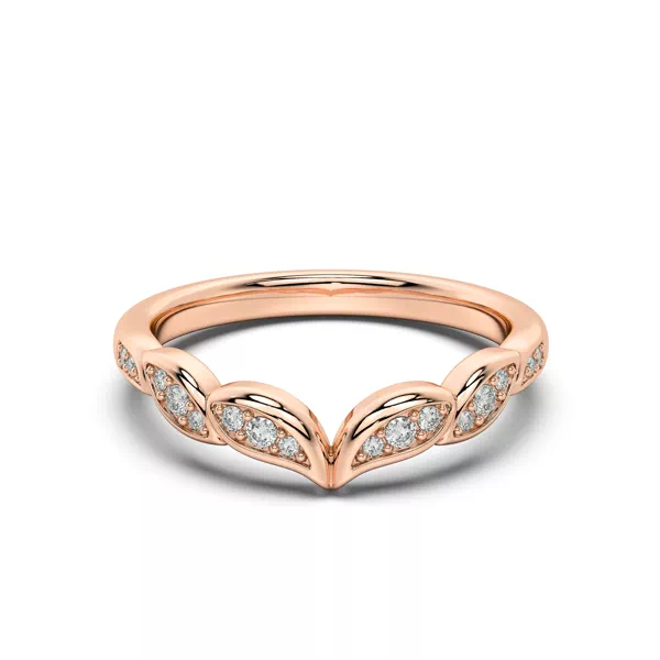 Senlis Lab Diamond Pavé Leaf Chevron Band