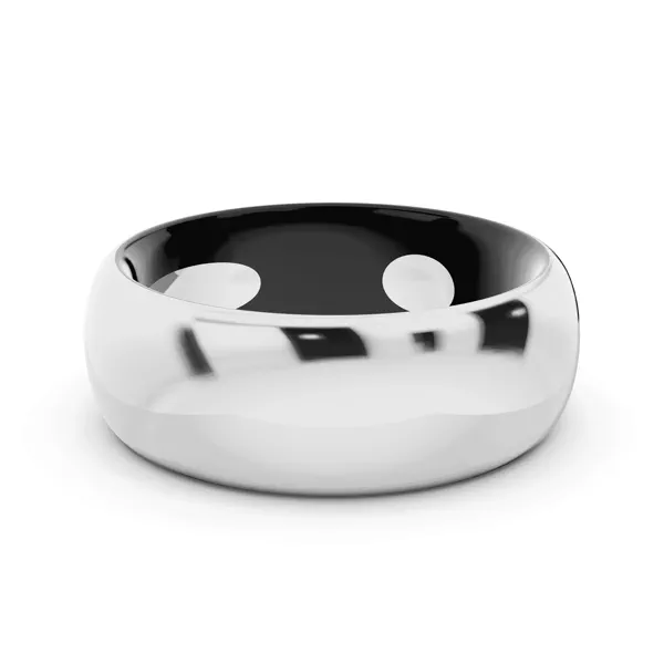 Black Ceramic Interior Comfort-Fit Gold Band (7mm)