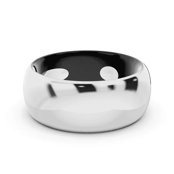 Black Ceramic Interior Comfort-Fit Gold Band (8mm)