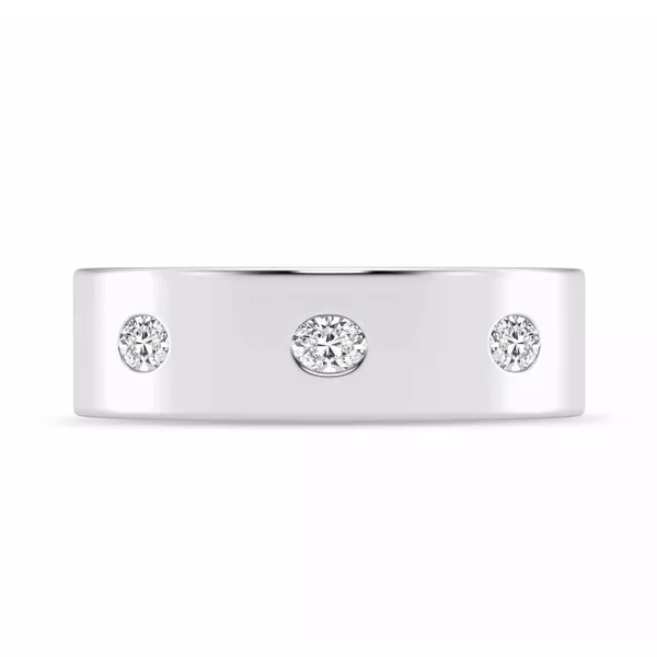 Flush Set Oval Diamond Band (7mm)