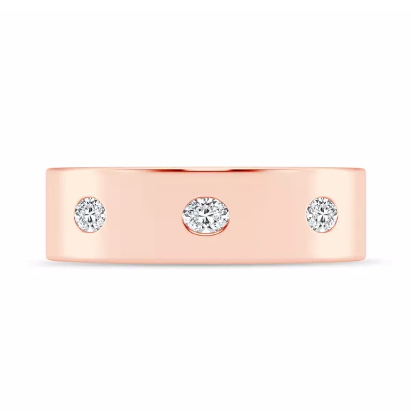 Flush Set Oval Lab Diamond Band (7mm)