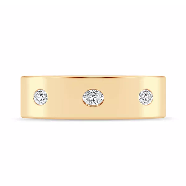 Flush Set Oval Lab Diamond Band (7mm)