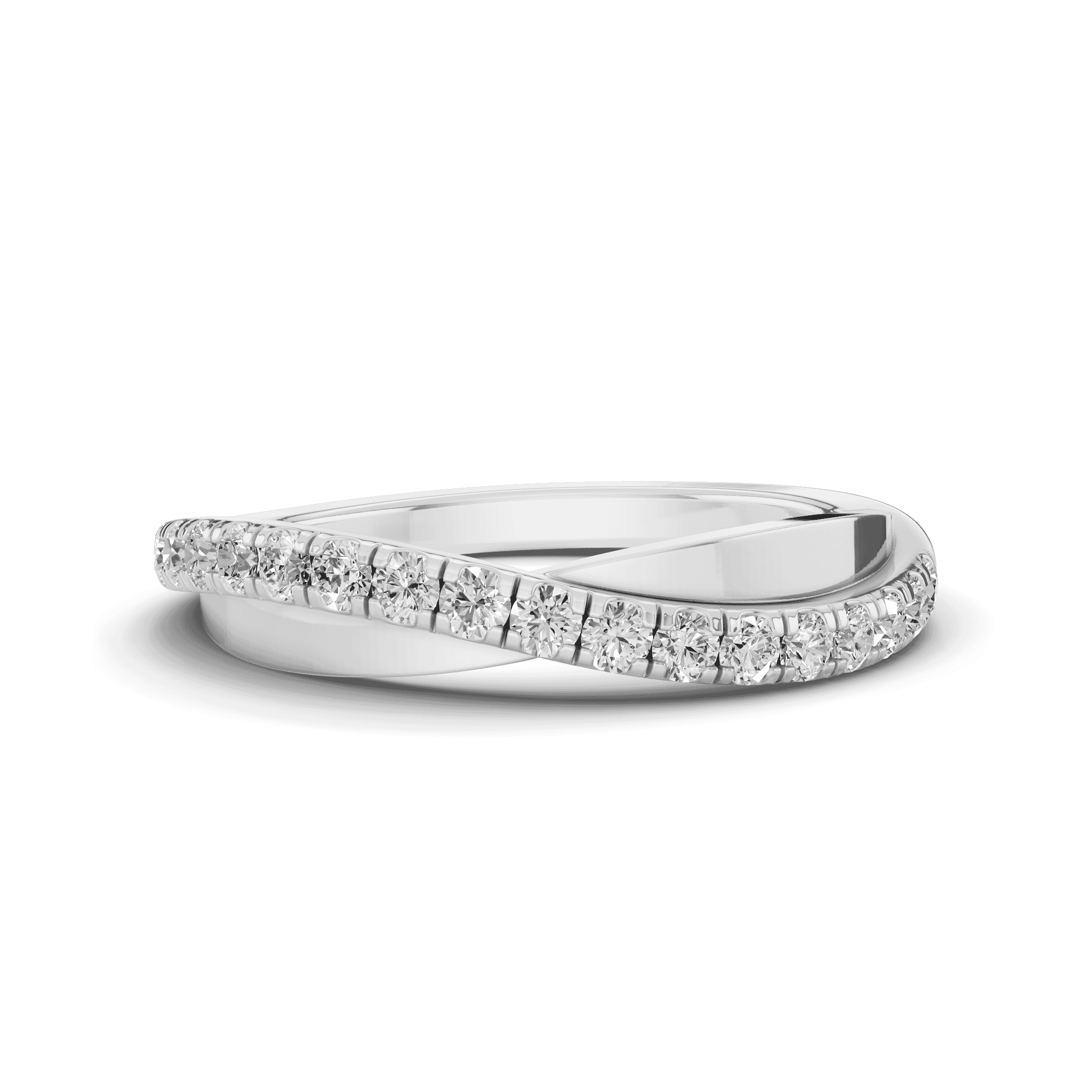 Interlocking Pavé Lab Diamond Wedding Band