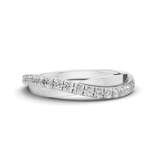 Interlocking Pavé Lab Diamond Wedding Band