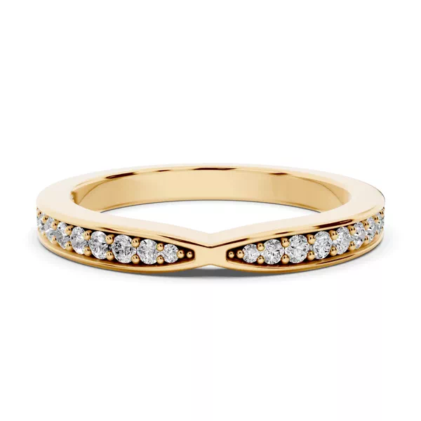 Alden Pinched Pavé Lab Wedding Band (2.2mm)