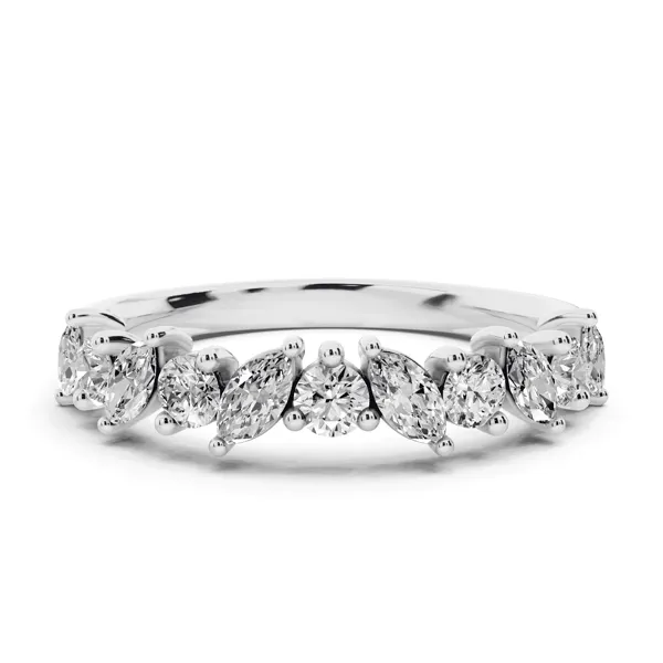Angled Marquise & Round Diamond Band