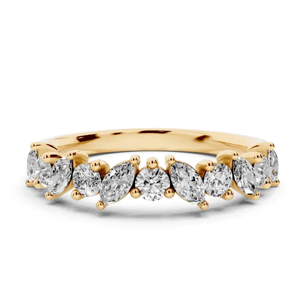 Angled Marquise & Round Diamond Band