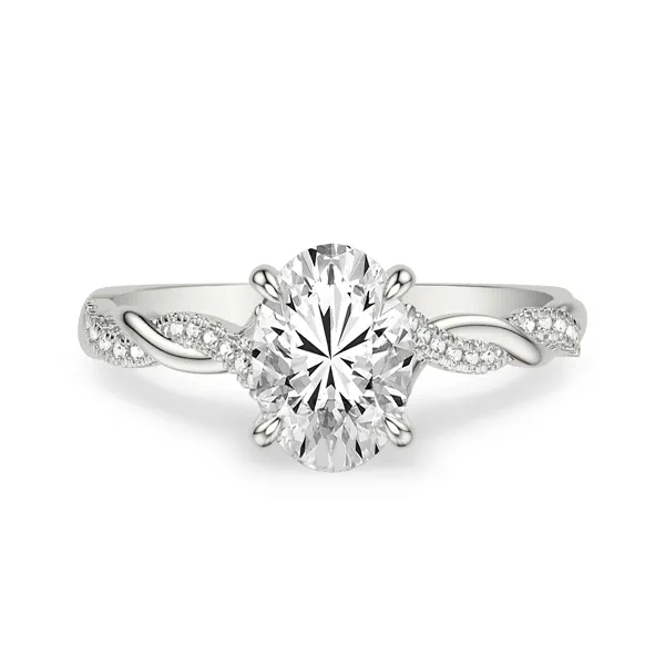 Kayleigh Lab Diamond Twist 1.50 ct. Oval Lab Engagement Ring