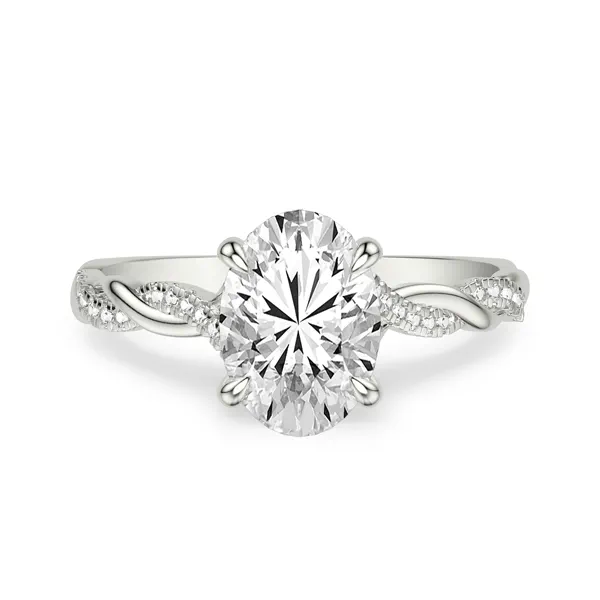 Kayleigh Lab Diamond Twist 2.00 ct. Oval Lab Engagement Ring