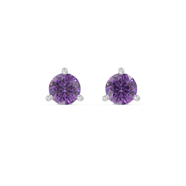 Amethyst Martini Stud Earrings (4mm)