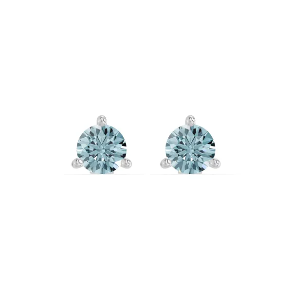 Aquamarine Martini Stud Earrings (4mm)