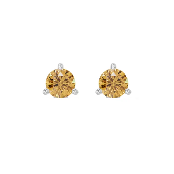 Citrine Martini Stud Earrings (4mm)