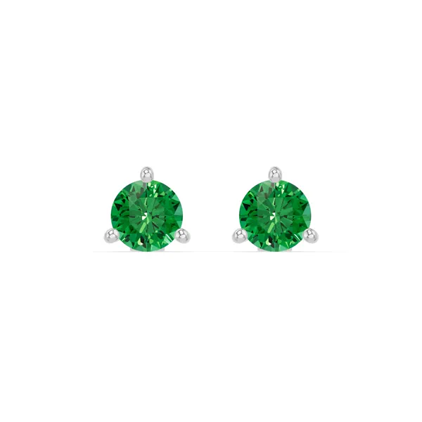 Emerald Martini Stud Earrings (4mm)