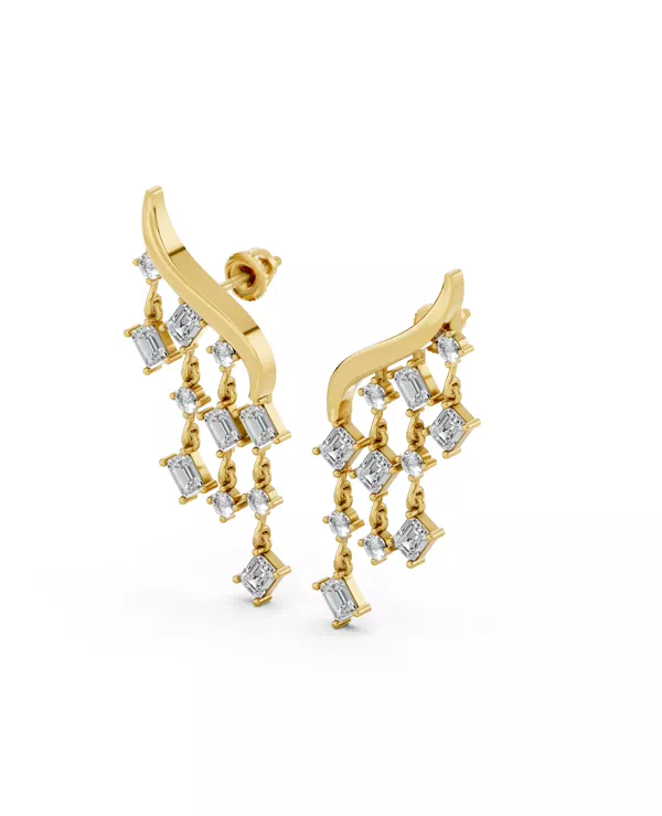 Raindrop Emerald Lab Diamond Earrings (3.30 ct.)