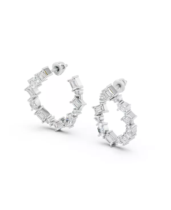Spotlight Mixed Shape Lab Diamond Hoops