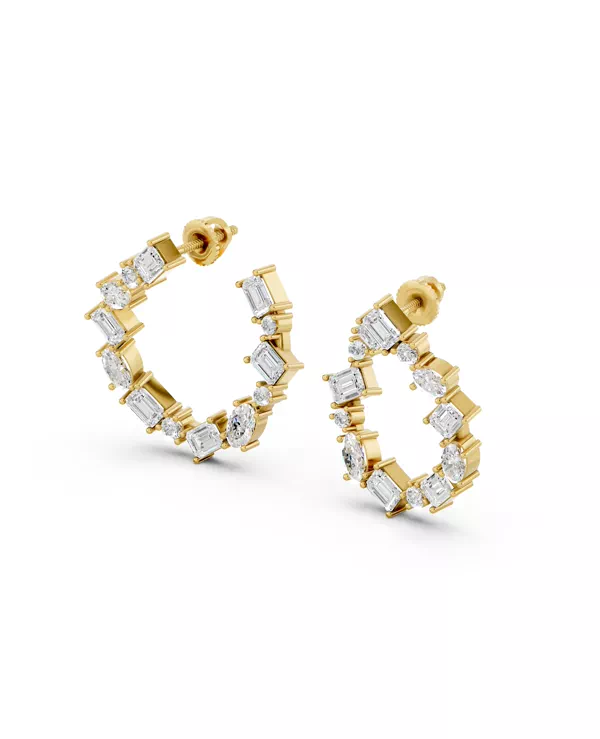 Spotlight Mixed Shape Lab Diamond Hoops