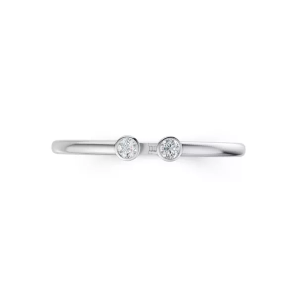Open Bezel Lab Diamond Silver Bangle Bracelet