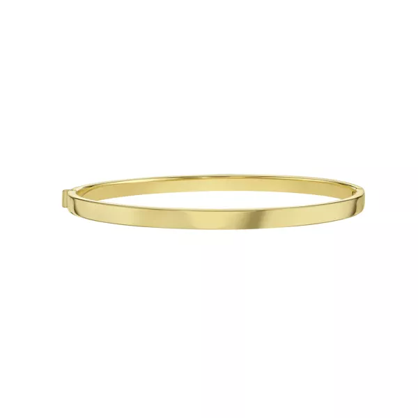 Flat Gold Hinged Bangle