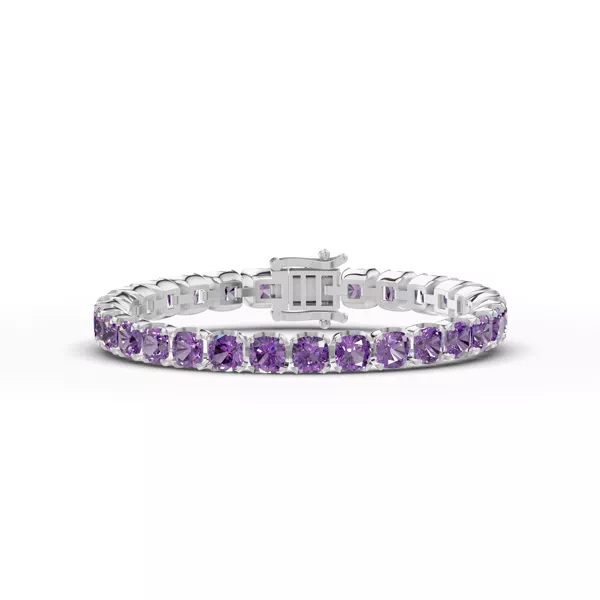 Diamond Bracelets Amethyst Cushion Gemstone Bracelet