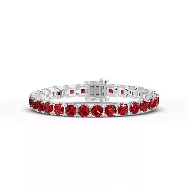 Diamond Bracelets Garnet Cushion Gemstone Bracelet