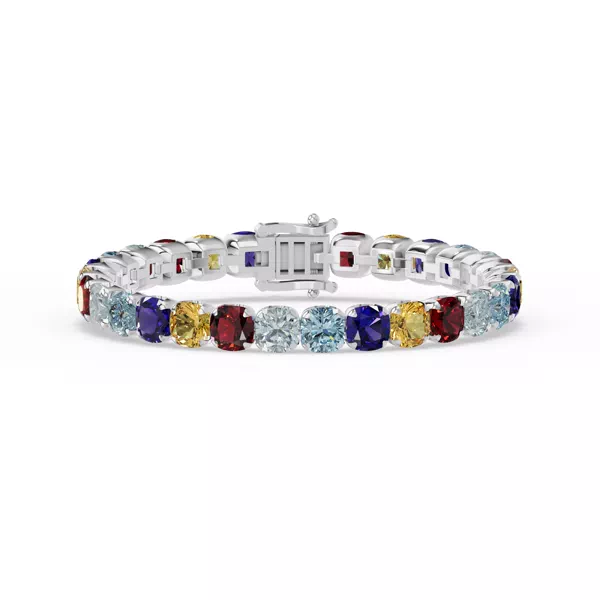 Multicolor Cushion Gemstone Bracelet