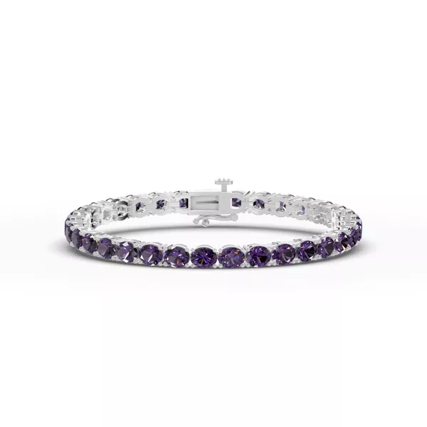 Oval Amethyst Tennis Bracelet