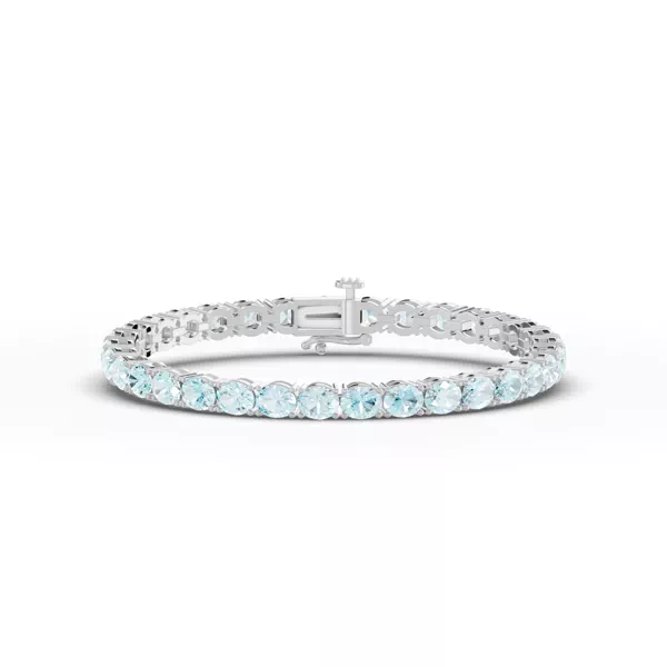 Oval Aquamarine Tennis Bracelet