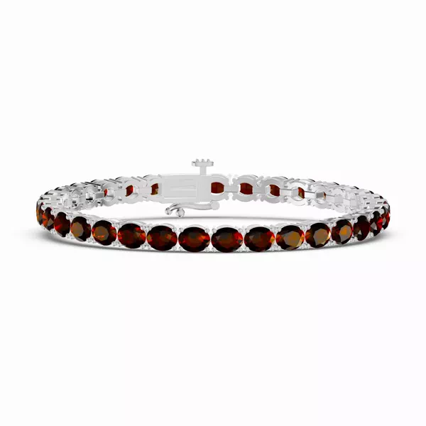 Oval Garnet Tennis Bracelet