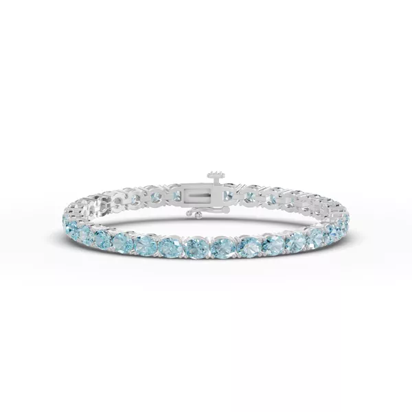 Oval Sky Blue Topaz Tennis Bracelet