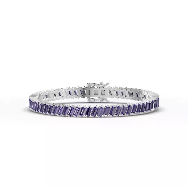 Diamond Bracelets Amethyst Baguette Tennis Bracelet