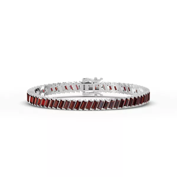 Garnet Baguette Tennis Bracelet