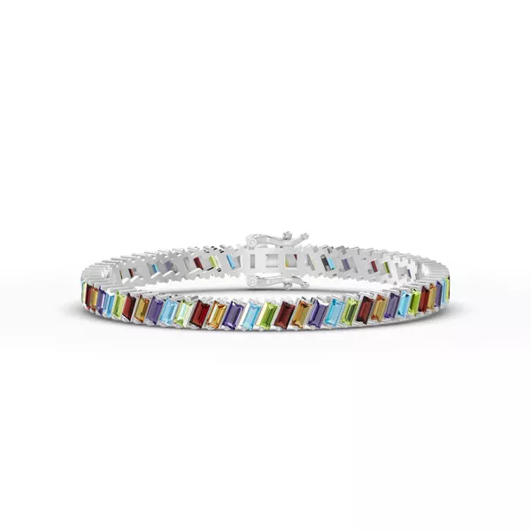 Multicolor Baguette Tennis Bracelet