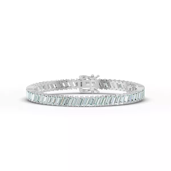 Sky Blue Topaz Baguette Tennis Bracelet