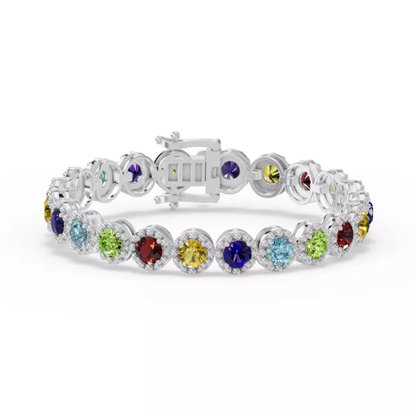 Rainbow Gemstone Beaded Bracelet