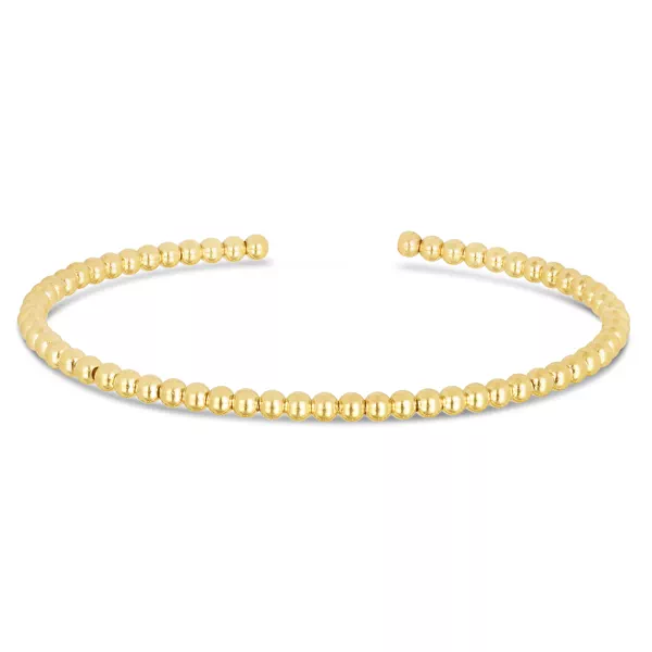 Beaded Gold Cuff (3mm)