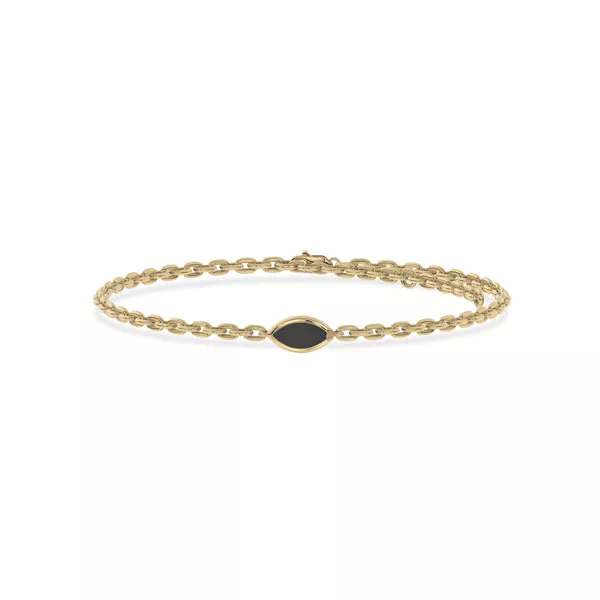 Maravina Black Ceramic Bezel Bracelet by Christian Siriano