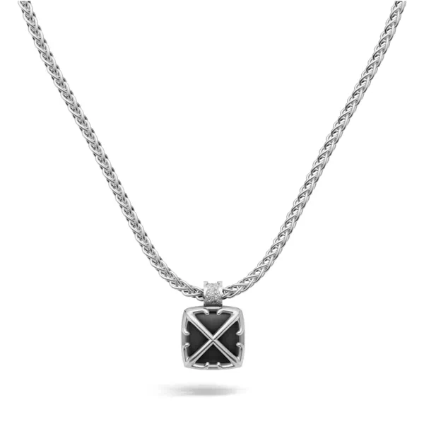 Double Arrow Framed Black Onyx Necklace by Off-White