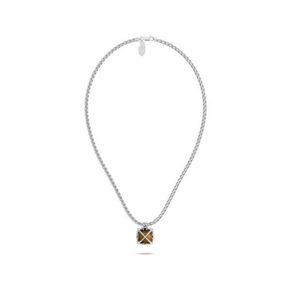 Double Arrow Tiger Eye Necklace by Off-White