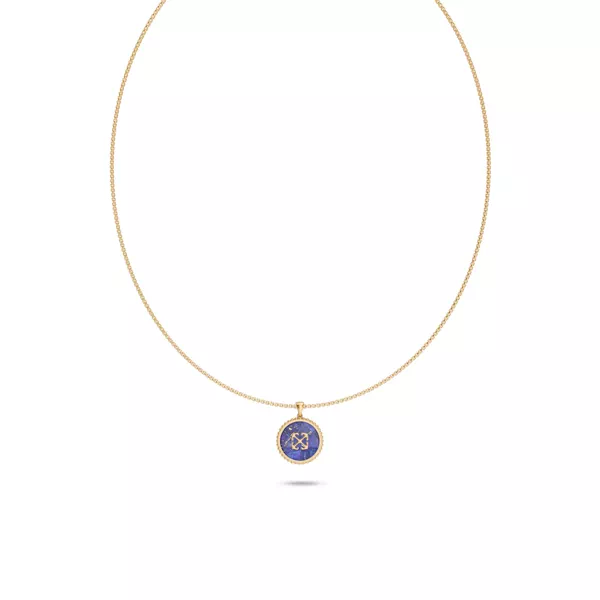 Double Arrow Lapis Medallion Necklace by Off-White