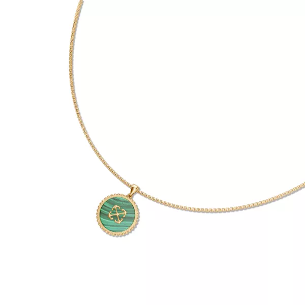 Double Arrow Malachite Medallion Necklace by Off-White