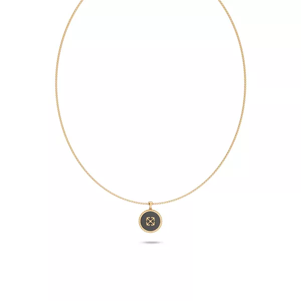 Double Arrow Black Onyx Medallion Necklace by Off-White