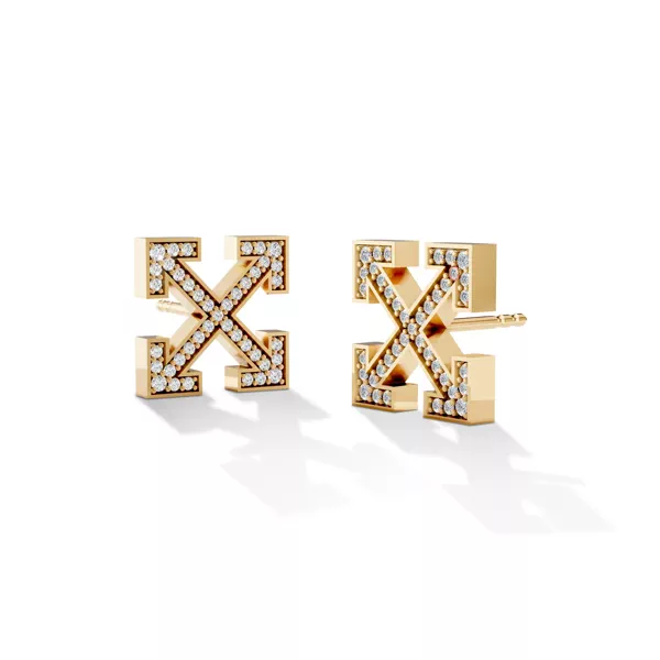 Double Arrow Lab Diamond Stud Earrings by Off-White