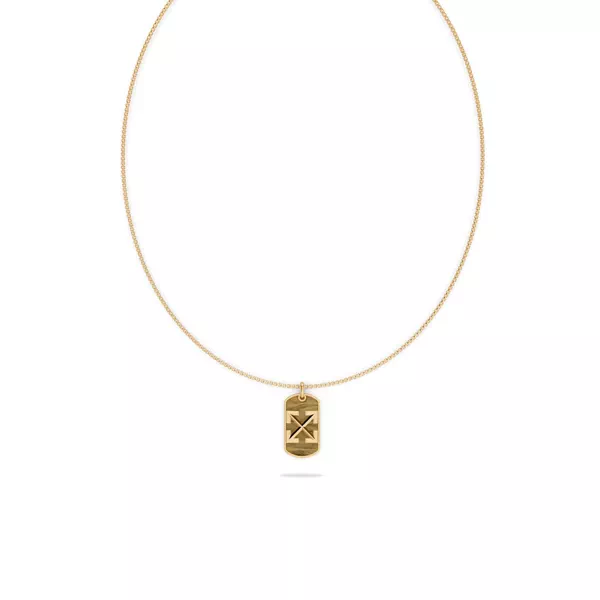 Double Arrow Tiger Eye Tag Necklace by Off-White