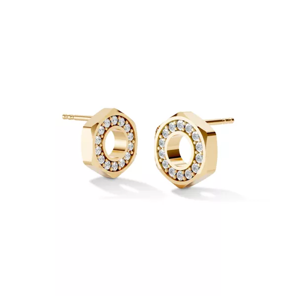 Hex Nut Lab Diamond Stud Earrings by Off-White