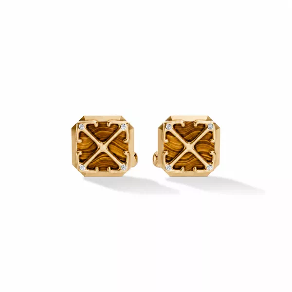 Double Arrow Tiger Eye Cuff Links by Off-White